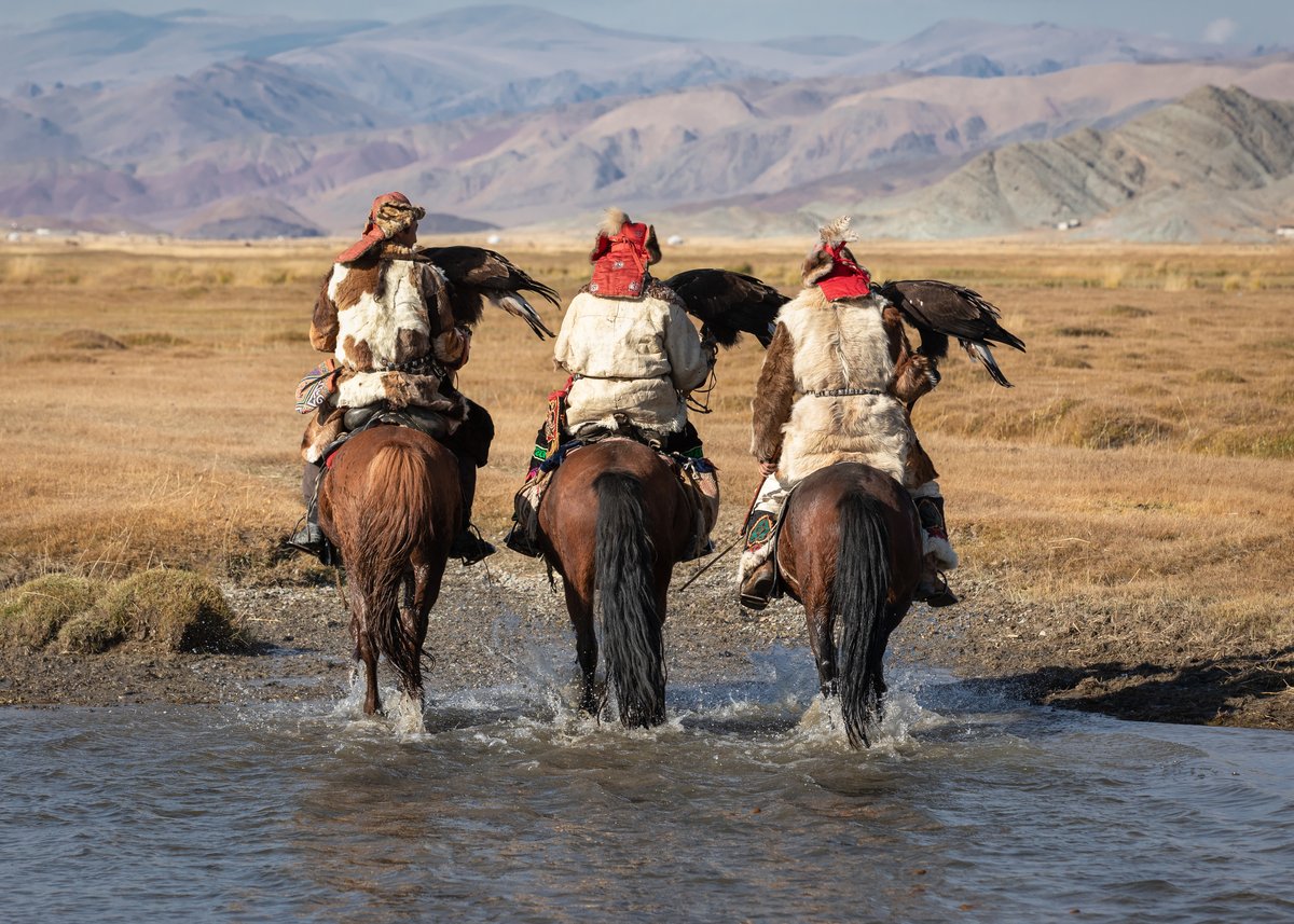 CNF asset — Kazakhstan eagle hunters on horseback
